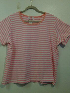 Quacker Factory Womens Pink White Diamond Size 1X (G)